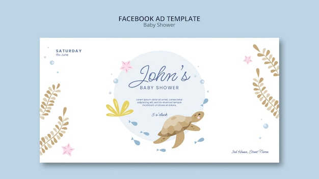 Free PSD baby shower celebration facebook  template