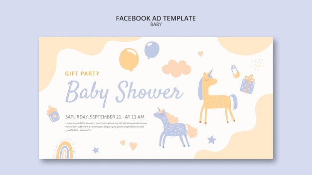 Baby shower facebook ad template design