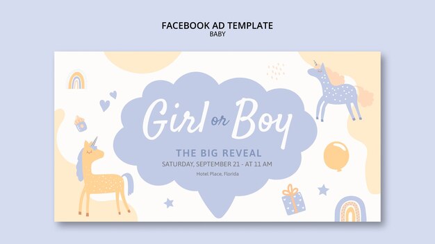 Baby shower facebook ad template design