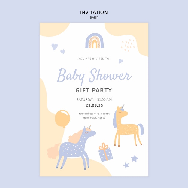 Baby shower invitation template design