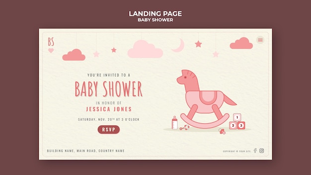 Baby shower landing page