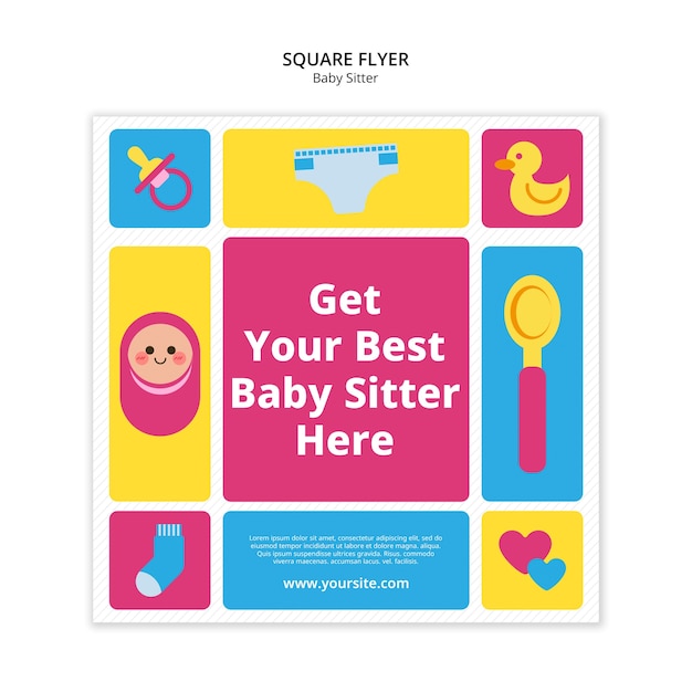 Free PSD babysitter template design