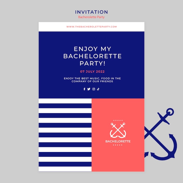 Free PSD bachelorette party invitation design