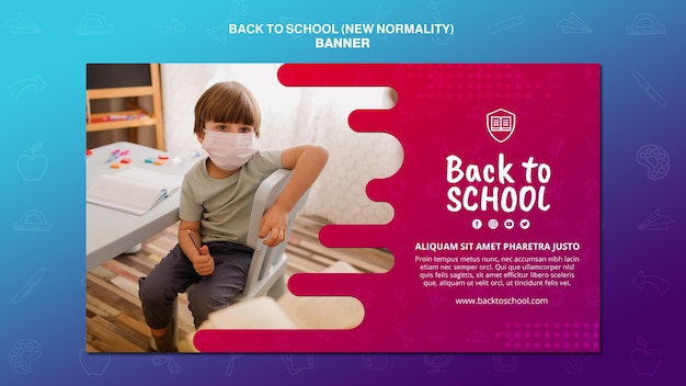 Back to school banner template