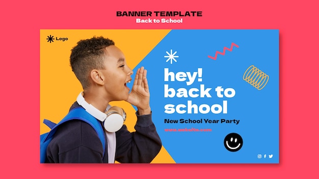 Free PSD back to school banner template