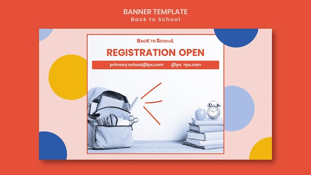 Free PSD back to school banner template