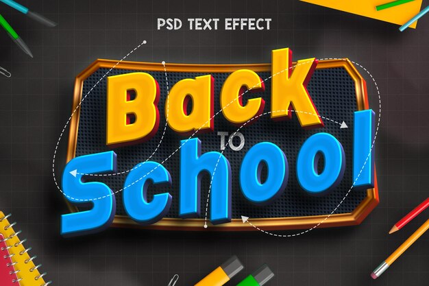 Back to school editable text effect