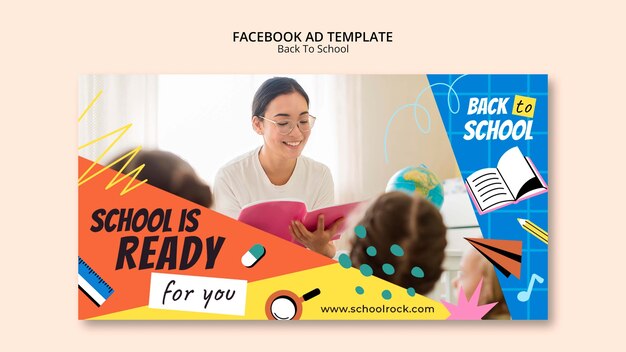 Back to school facebook ad design template