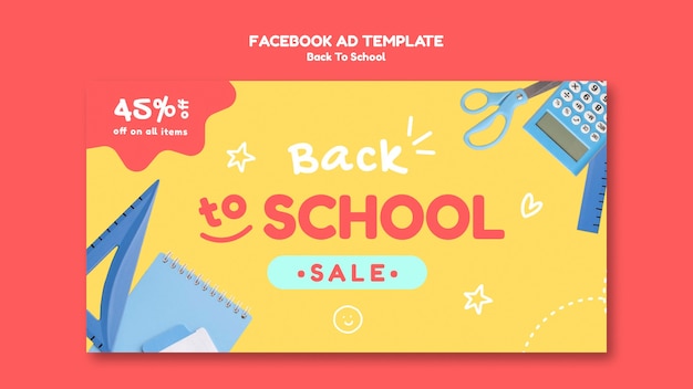 Free PSD back to school facebook ad design template