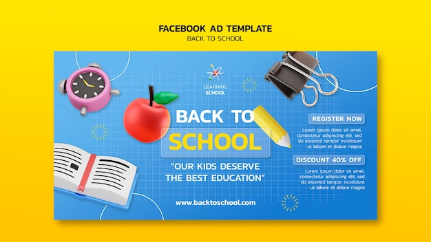 Free PSD back to school facebook template