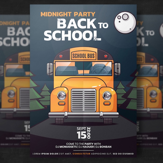 Free PSD back to school flyer template