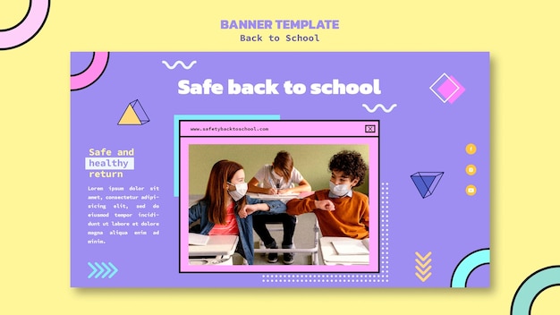 Back to school horizontal banner