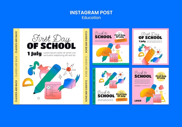 Free PSD back to school instagram posts collection