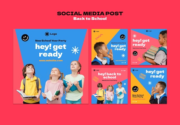 Free PSD back to school instagram posts