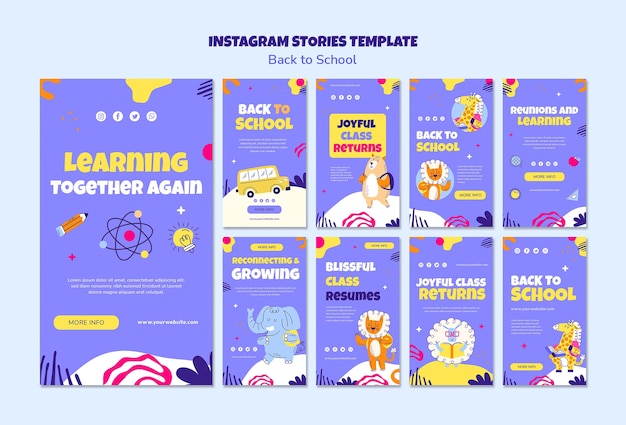 Free PSD back to school instagram stories