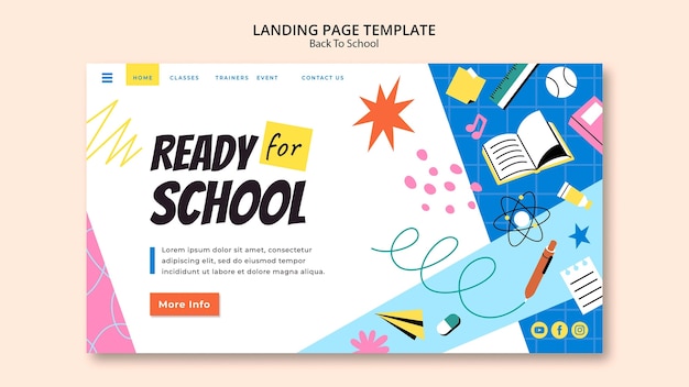 Back to school landing page design template