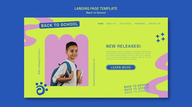 Free PSD back to school landing page design template