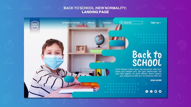 Free PSD back to school landing page template