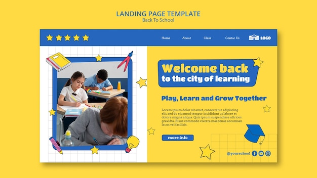 Back to school landing page template