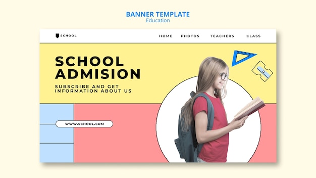 Free PSD back to school landing page template