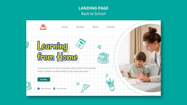 Free PSD back to school landing page