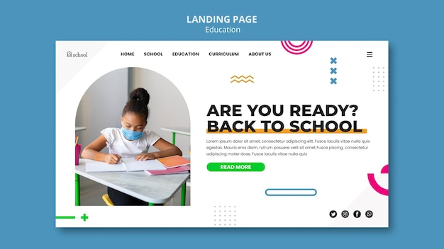 Back to school  landing page