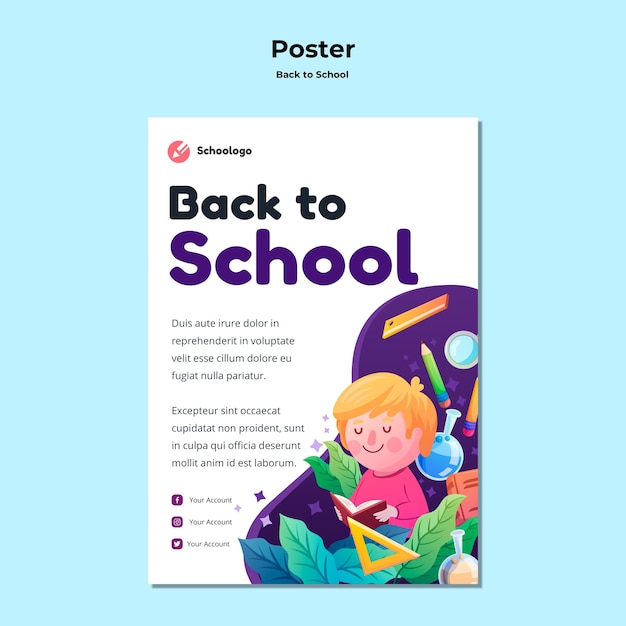 Back to school poster template