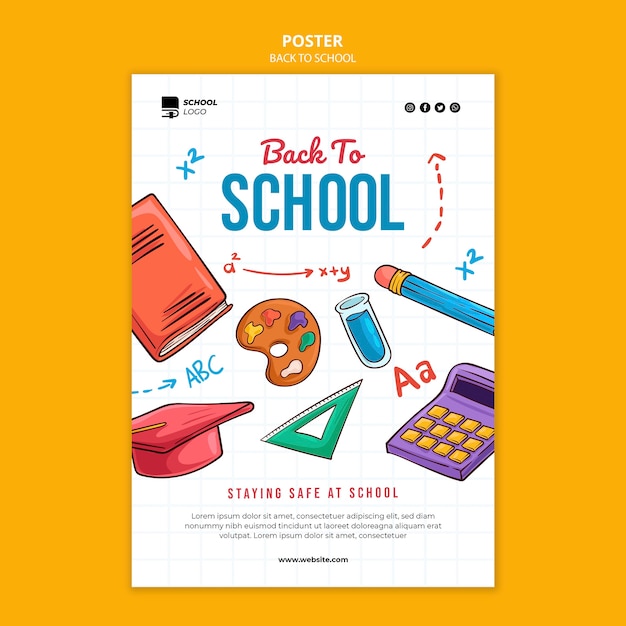 Free PSD back to school print template