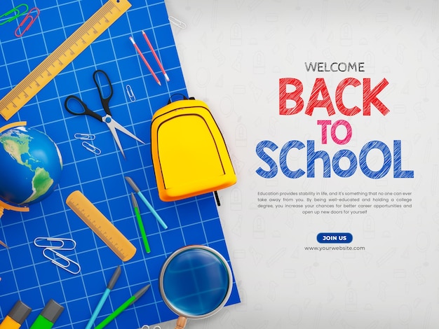 Free PSD back to school social media banner design template