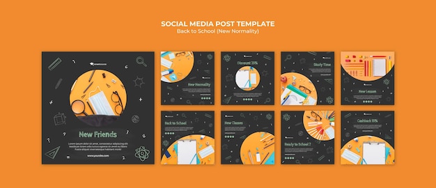 Free PSD back to school social media posts