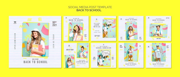 Free PSD back to school social media posts