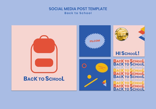 Free PSD back to school social media posts