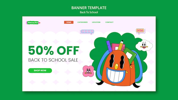 Free PSD back to school template design