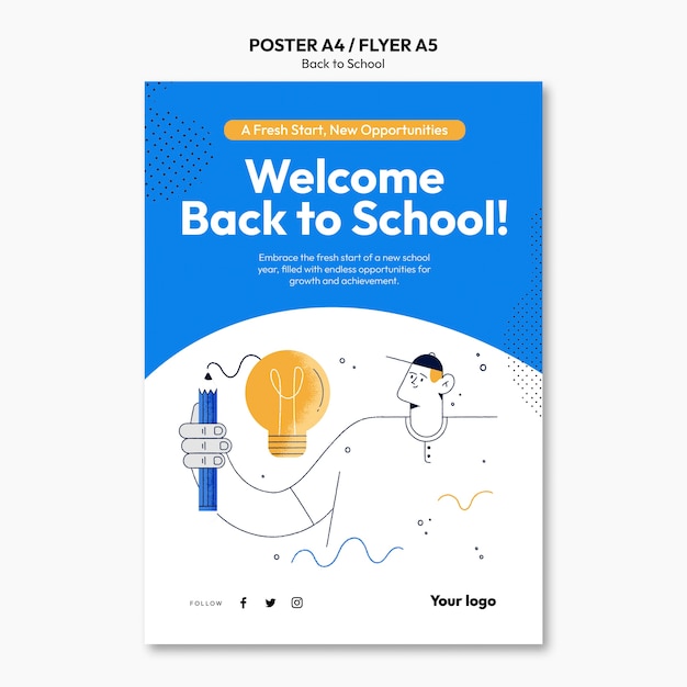 Free PSD back to school  template design