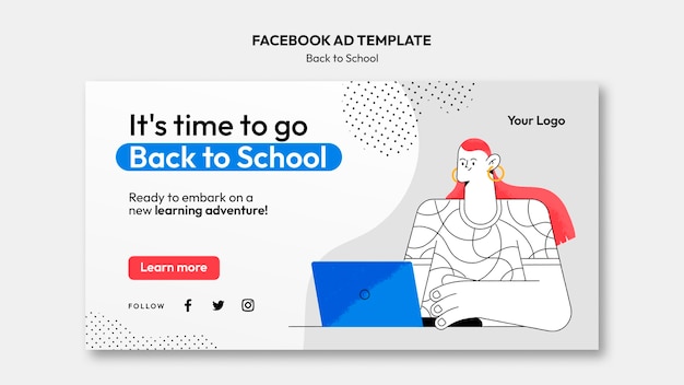 Free PSD back to school  template design