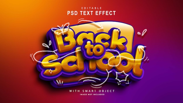 Back to school text effect with doodle