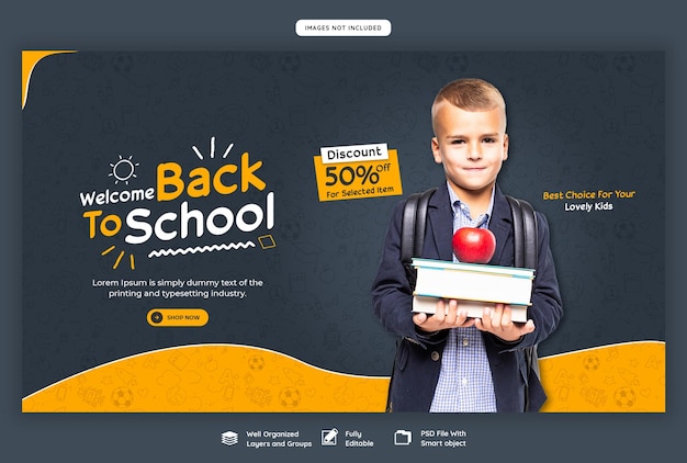 Back to school web banner template