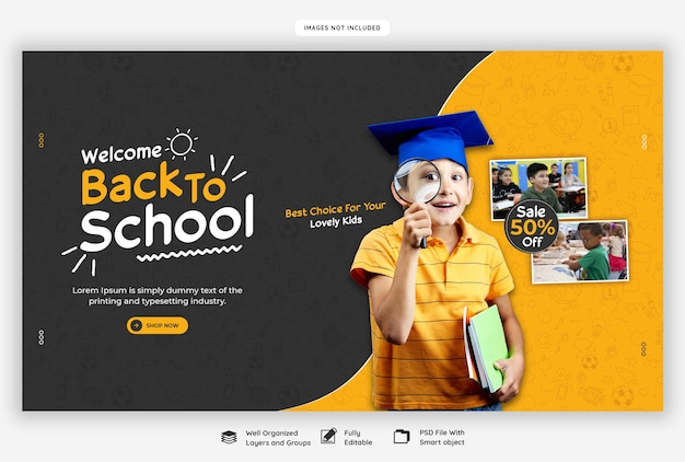 Back to school web banner template