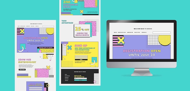 Free PSD back to school web template