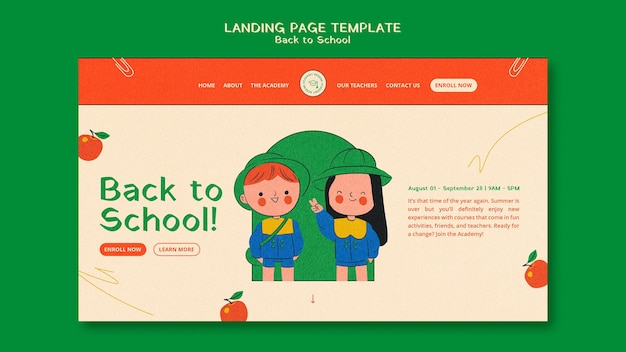 Free PSD back to school web template