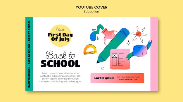 Back to school youtube cover template