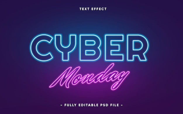 Background of cyber monday with editable text effect