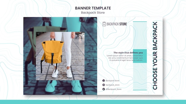 Free PSD backpack store banner template