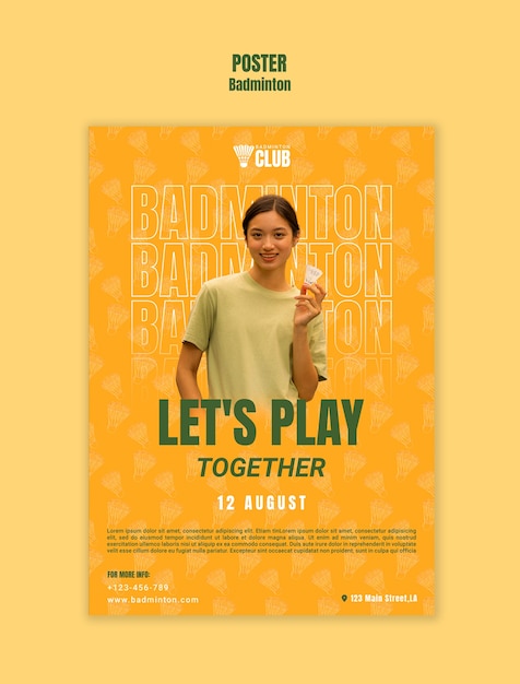 Free PSD badminton temaplte design