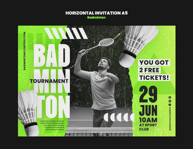 Badminton template design