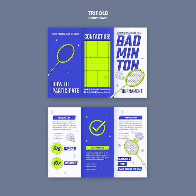 Free PSD badminton template design