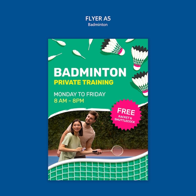 Free PSD badminton template design