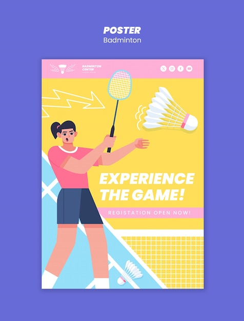 Free PSD badminton template design