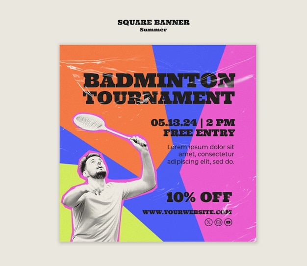 Free PSD badminton template design