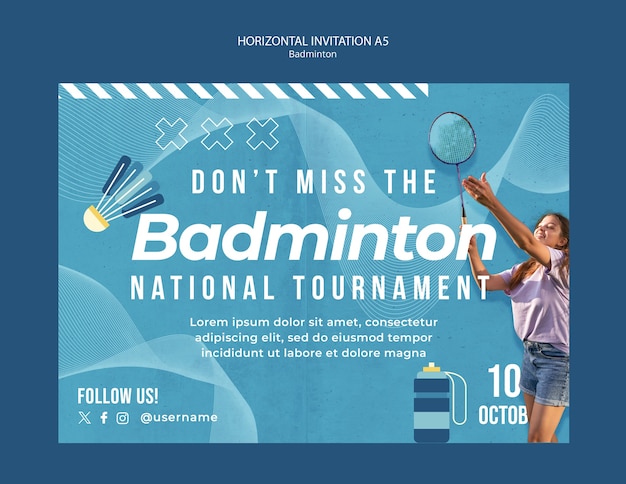 Free PSD badminton template design